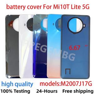 Xiaomi Mi10T Lite 하우징 백 케이스 배터리 커버 패널 뚜껑 도어 + 접착 교체 부품 용 Mi 10T Lite 5G 용 후면 유리