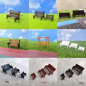 4PCS 1/64/87 HO 모델 공원 벤치 미니 벤치 모델 미니어처 공원 홈 공예 정원 장식/기차/철도/철도 레이아웃
