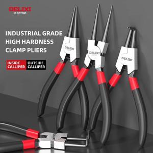 DELIXI ELECTRIC 5-In Circlip 플라이어, 니들 노즈 플라이어, 고정 링 플라이어, 풀러 잠금 링 샤프트 설치 제거용
