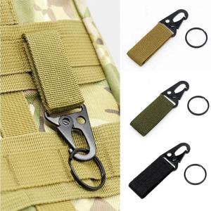 야외 등산 캠핑 도구 액세서리에 대 한 2pcs 전술 교수형 버클 몰리 나일론 웨 빙 Carabiner 벨트 삼각형 키 체인