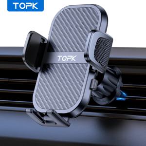 TOPK 에어벤트 차량용 마운트,[큰 휴대폰 및 두꺼운 케이스 친화적]모든 휴대폰용 차량용 핸즈프리 클램프 크래들 차량용 휴대폰 홀더