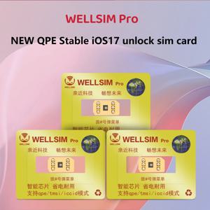 최신 버전 Wellsim Pro 단일 측면 접착 범용 카드 스티커 Iphone 6 ~ Iphone 15 Pro Max 안정적인 잠금 해제 스티커