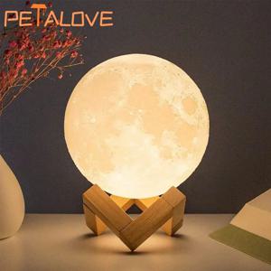 LED 야간 조명 8cm 문 램프 배터리 스탠드 별이 빛나는 램프 침실 장식 야간 조명 어린이 선물 나무 단추 셀