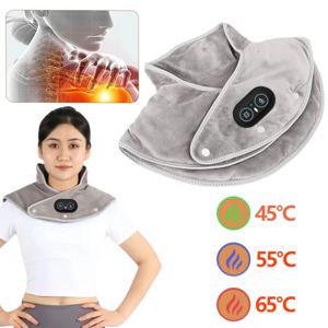 전기 난방 어깨 목 패드 자궁 경부 랩 3 기어 열 압축 마사지 진동 목도리 따뜻한 뒤로 도구 릴렉스 브레이스