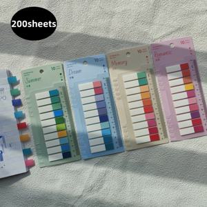모란디 컬러 인덱스 메모 패드, 느슨한 잎 스티커, 메모 패드, 페이지 플래그 마커, 책 탭 스티커, 문구 용품, 200/800 장