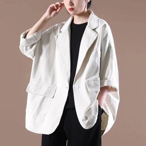 봄 가을 2023 새로운 여성 한국어 느슨한 정장 코트, 여성 문학 원 버튼 솔리드 블레이저 재킷 카디건 겉옷