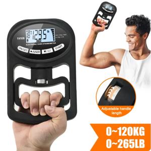 그립 강도 테스터 265Lbs/120Kg 디지털 손 동력계 그립 강도 측정기 USB LCD 화면 파워 트레이닝 스포츠를위한 손 그립