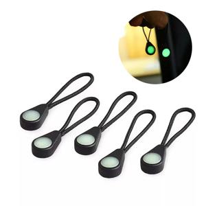 5/10Pcs 빛나는 지퍼 풀러 야외 캠핑 하이킹 코트 텐트 수하물 배낭 키트 마커에 대 한 어두운 지퍼 머리에 빛나는