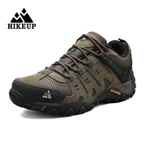 HIKEUP 남성용 하이킹 신발 마운틴 트레킹 야외 신발 내마모성 남성 워킹 스웨이드 가죽 고품질 패션 스니커즈