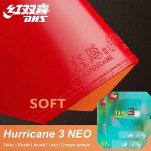 DHS 허리케인 3 NEO 37도 소프트 허리케인 3 탁구 고무 허리케인-3 핍스인 탁구 스폰지 부스터 필요 없음