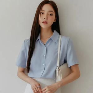 여성용 반팔 라펠 넥 셔츠, 한국 시폰 패션 가디건 탑, 루즈하고 얇은 트렌드 슬림, 다목적, 여름 신상