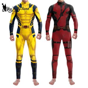 [당신은 내 비밀이에요] 슈퍼 히어로 남자 영화 데드 풀 울버린 코스프레 의상 Hallloween Jumpsuit Performance Party Zentai Bodysuits