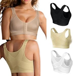 조끼 브래지어 S-5XL 프론트 클로저 자세 교정기 리프트 업 브래지어 여성 크로스 백 속옷 충격 방지 스포츠 지원 피트니스