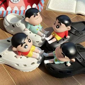 MINISO 개성 귀여운 만화 3D 신발 매력, 재미있는 DIY 샌들 및 클로그 장식, 소년 소녀용 휴일 선물