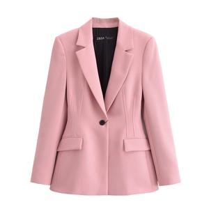 TRAF 여성 캐주얼 칼라 포켓 장식 긴팔 세트 코트, 슬림해 보이는 단색 패션, 가을 신상품