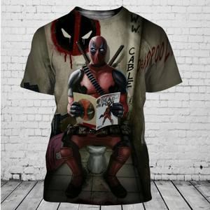 새로운 Marvel Deadpool 티셔츠 패션 Deadpool 3D 프린트 남성 티셔츠 스트리트 캐주얼 오버 사이즈 티셔츠 Marvel Clothing Tops