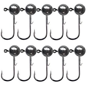 10pcs 지그 헤드 낚시 후크 3.5g 5g 7g 10g 14g 라운드 볼 지그 헤드 후크 Weedless Fishhook 소프트 웜 낚시 액세서리
