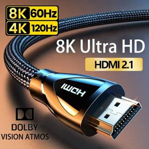 HDMI 호환 2.1 케이블, 초고속 8K, 60Hz, 4K, 120Hz, 샤오미 Mi XBox PS5 HDR10 + Dolby Vision 48Gbps HDMI 호환 8K