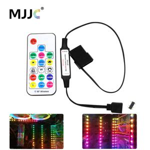 SATA RGB LED 컨트롤러 5V DC 3Pin RF 17 키 무선 원격 대형 4Pin 주소 지정 가능 스트립 조명 컨트롤러 PC 컴퓨터 케이스