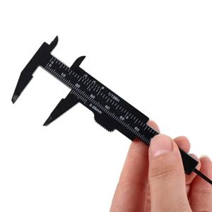 휴대용 미니 플라스틱 슬라이딩 버니어 캘리퍼스 0-80mm 더블 스케일 게이지 학생 눈금자 측정 도구 작은 개체 크리 에이 티브 선물
