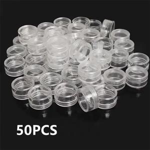 50/100pcs 2.5ml 화장품 병 컨테이너 네일 아트에 대 한 투명 냄비 샘플 분명 크림 항아리 밤에 대 한 작은 분명 수 주석