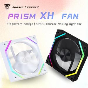 정글 레오파드 프리즘 XH PC 케이스 팬 5V 3Pin 120mm ARGB 순환 미러 조명 효과 PWM 냉각 Lian Fan Li