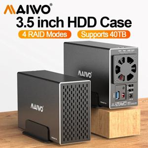 MAIWO 3.5인치 HDD 케이스 SATA RAID 스토리지 인클로저 2.5/3.5인치 외장형 하드 드라이브 박스용 듀얼 베이 하드 드라이브 도킹 스테이션