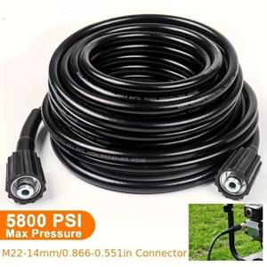고압 세척기 호스 5800 PSI M22-14mm 효율적인 청소를 위한 내구성 있는 연장 튜브, 236.22인치/314.96인치/393.7인치/590.5