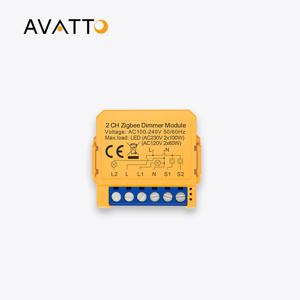 AVATTO Tuya ZigBee 스마트 조광기 스위치 모듈 미니 2 웨이 제어 LED 조명 디밍 가능 스위치는 Alexa Google 홈과 함께 작동합니다.