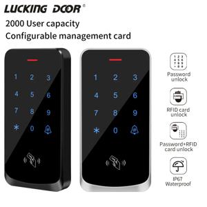 액세스 제어 시스템 IP67 방수 RFID EM 도어 잠금 오프너 키패드 백라이트 터치 스크린 Wiegand 26 34 카드 리더기
