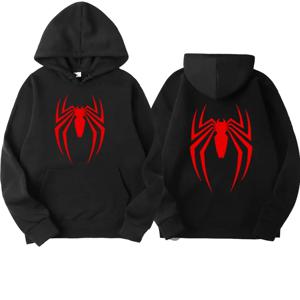 가을, 겨울 신사복 까마귀 스트리트 패션 스파이더 프린트 스웨트 양털 캐주얼 재미 루즈 까마귀 스파이더 맨 남성 탑