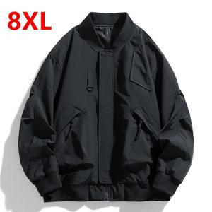 봄 가을 플러스 사이즈 자켓 남성용 포켓 루즈 패션 브랜드 코트 130kg 7XL 폭격기 재킷 5XL 6XL 작업복 재킷