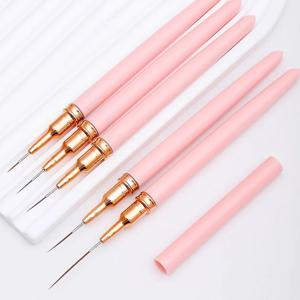 5pcs 네일 아트 펜 세트 브러쉬 세트 길쭉한 라인 스트라이핑 드로잉 UV 젤 페인팅 네일 디자인 펜 전문 매니큐어 도구