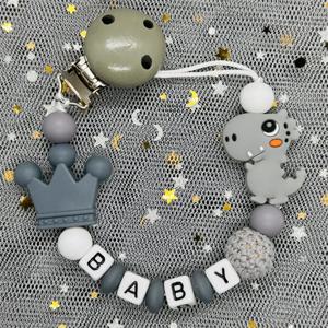 사용자 정의 맞춤 이름 수제 젖꼭지 클립 홀더 만화 실리콘 공룡 젖꼭지 체인 아기 Teether 젖니가 남 체인 선물