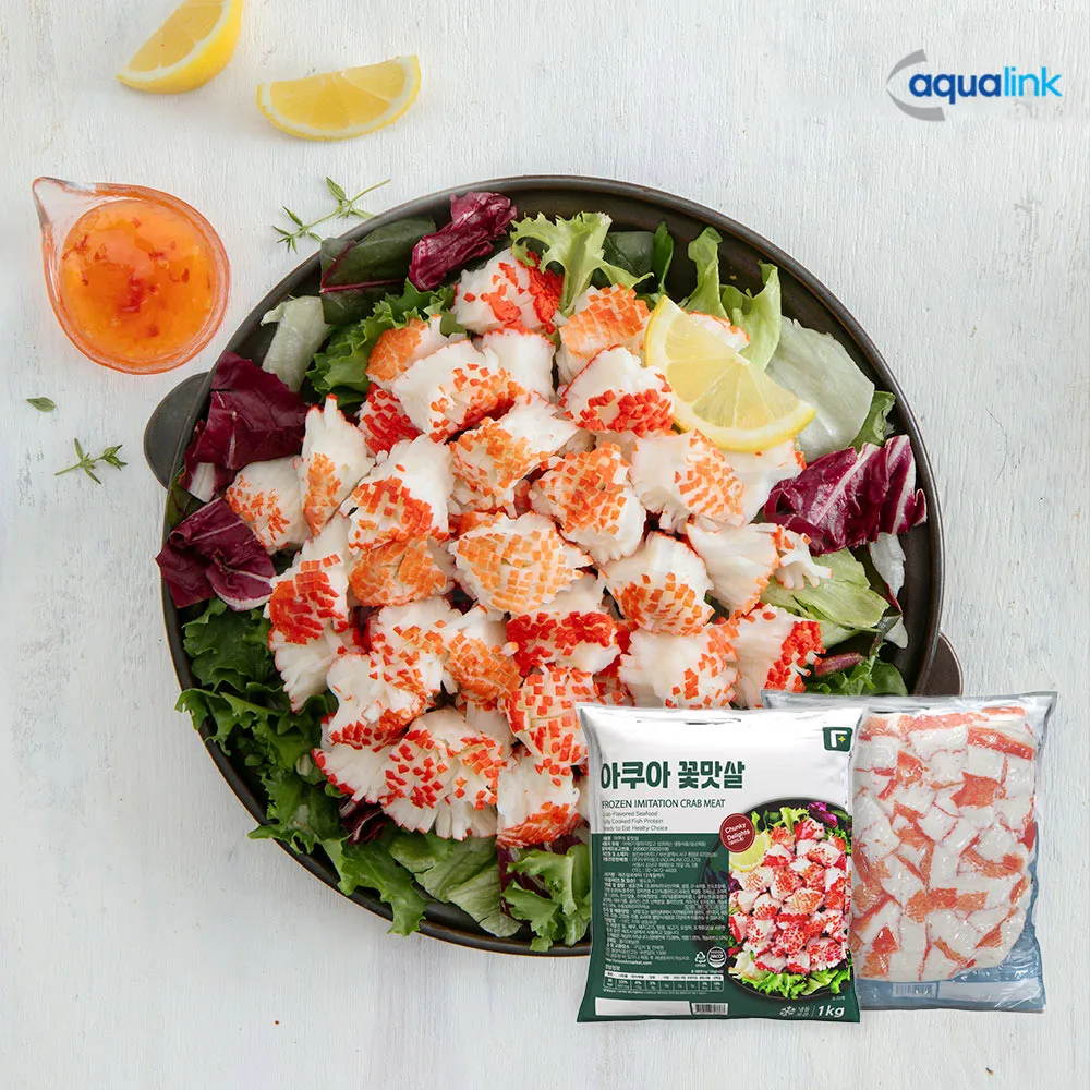아쿠아링크 프리미엄(연육73%이상)  꽃맛살 1kg / 샐러드 맛살, 뷔페맛살
