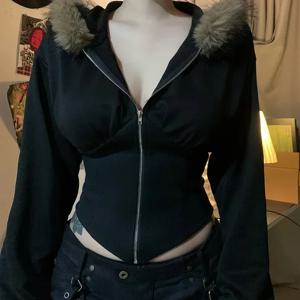 다크 솔리드 지퍼 포켓 자켓 캐주얼 턴 다운 칼라 긴 소매 코트 여성 2024 가을 겨울 패션 streetwear