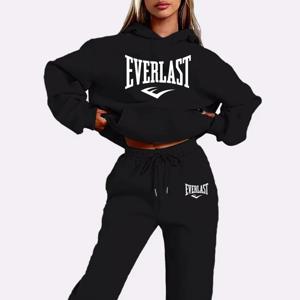 편지 인쇄 된 여성의 두 조각 Tracksuit 세트 Drawstring 스포츠 후드와 패션 조깅 운동복 정장 품질 피트 니스 Outfi