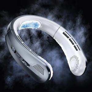 3000mAh 교수형 목 팬 휴대용 Bladeless 미니 USB 충전식 음소거 LED 디지털 디스플레이 전기 팬 여름 공기 냉각기 ﻿   2025