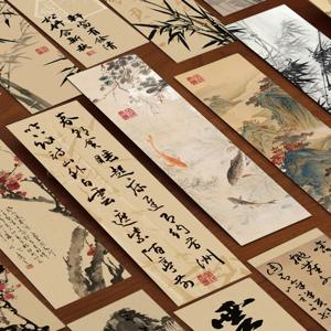 30pcs 중국 서예 및 그림 책갈피 고전 잉크 그림시 장식 읽기 페이지 책 마킹 페이지 폴더