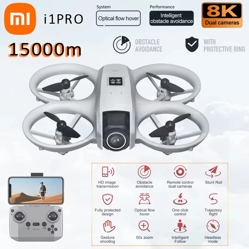 Xiaomi i1PRO 드론 RC 전문 8K 카메라 드론 5G WIFI FPV UAV 스크린 원격 제어 Dron 회피 공중 Quadcopter
