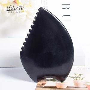 천연 옥 얼굴 Gua Sha 도구 크리스탈 중국 Bian Shi 스톤 미네랄 스킨 케어 마사지 헤드 빗 바디 건강 마사지 스크레이퍼