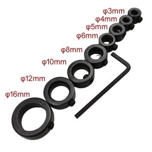 9Pcs 비트 포지셔너 무료 소형 렌치 드릴 깊이 스톱 링 목공 드릴 비트 리미터 3-16mm 목공 도구