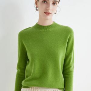 First-Line Ready-To-Wear 울 스웨터 여성용 루즈 하프 터틀넥 풀오버 봄, 가을 기본 스타일 Simple Bottoming Top