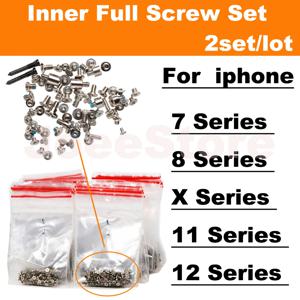 2set 전체 나사 세트 iPhone X XS XR 11 12 Pro Max Mini 7 8 Plus 모바일 액세서리 내부 하단 전체 나사 수리 부품