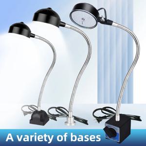 Led 워크샵 작업 램프 12W 110-220V 유연한 L40cm 구즈넥 마그네틱 베이스 LED 작업 램프 작업대 선반 드릴 프레스