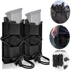 트리플 권총 탄창 파우치, 범용 Molle 권총 탄창 홀스터 캐리어, 9mm/.40/.45/.380 구경/Glo 호환