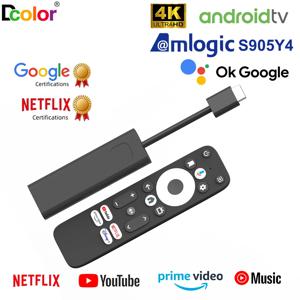 Dcolor GD1 Google 인증 TV 스틱 안드로이드 11 4K BT 음성 원격 S905Y4 AV1 2GB RAM 16GB ROM 5G WiFi 스마트 안드로이드 TV 박스