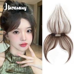 여성용 합성 범용 앞머리 가발 조각, 자연스럽고 가벼운 이마, 보이지 않는 헤어라인 가발 조각, 데일리 웨어