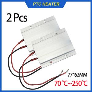 2Pcs 12V ~ 220V 온도 조절 세라믹 PTC 가열 플레이트 조립 LED 램프 구슬 히터 요소 디 솔더링 스테이션 77x62mm