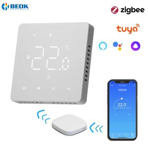 Beok Tuya Zigbee 바닥 난방 온도조절기, 프로그래밍 가능한 스마트 홈 온도 조절기, 알렉사 구글 홈 앨리스